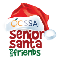 Santa hat labeled OCSSA on text "Senior Santa and friends"